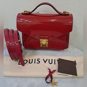LV MONCEAU VERNISH RED 20x13x7 #SR0123. 2013 dustbag strap booklet